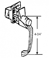 Latch w/ 4-3/4&quot; Lever for 5/8&quot; to 1-1/4&quot; Doors