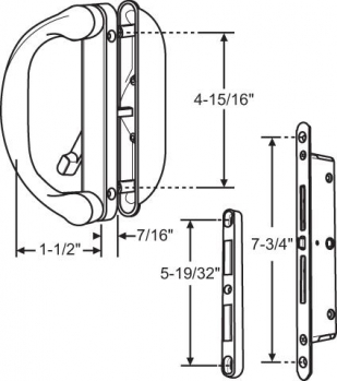 White Handle Set 4-15/16&quot; w/Mortise