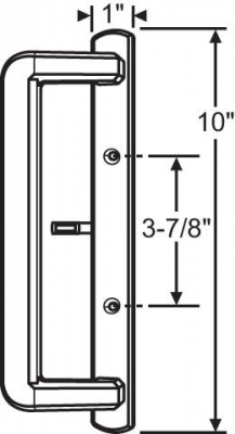 10" Interior Handle 3-7/8" White