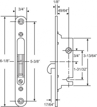 5-3/8&quot; SGD Mortise with Faceplate