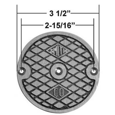 JR Smith Old Style Clean Out Cover 3-1/2" OD<BR>Nickel Brass