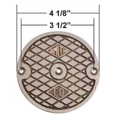 JR Smith Old Style Clean Out Cover 4-1/8" OD<BR>Plain Brass