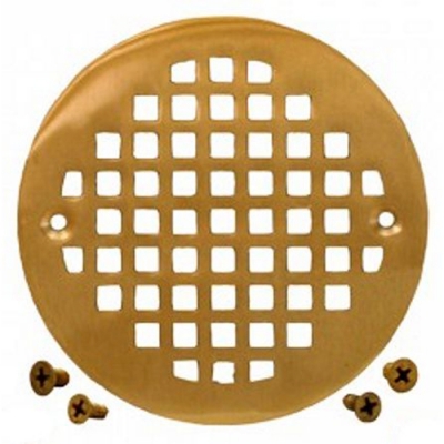 6" Polished Brass Round Cast Coverall Strainer