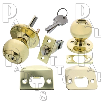 Entry Lockset Ball Handle -Polished Brass Finish