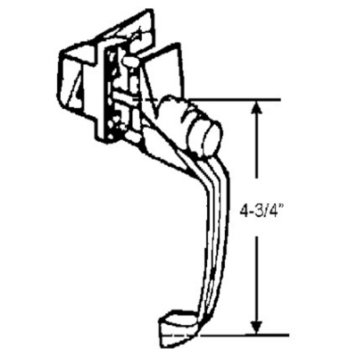 Storm Door Latch -Aluminum Finish