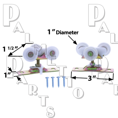 Wardrobe Door Roller -1" Wheels