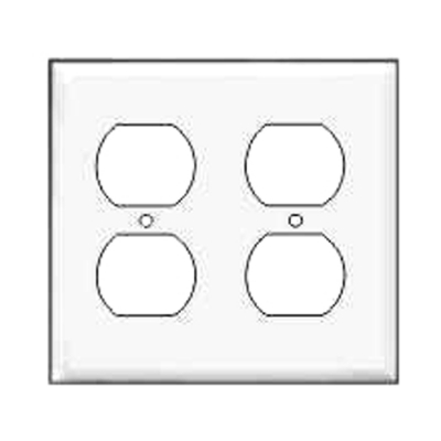 STD 2 Gang Receptacle Plate White