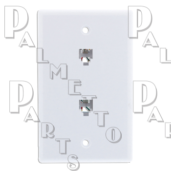 Modular Phone Wall Plate -Dbl Outlet -WH