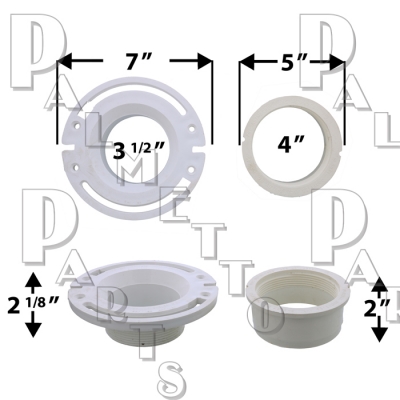 Threaded Adjustable PVC Flange 4" Inside Spigot Fit