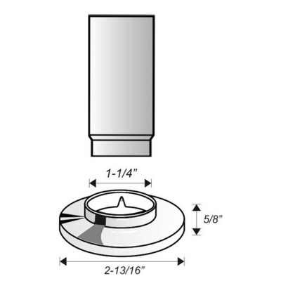 Sayco Escutcheon Flange & Sleeve for 2 & 3 Handle Valves -BN