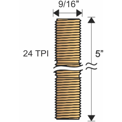 9/16" -24T x 5" Nipple