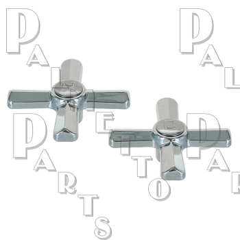 Sterling Bath Cross Handles - Pair Hot &amp; Cold