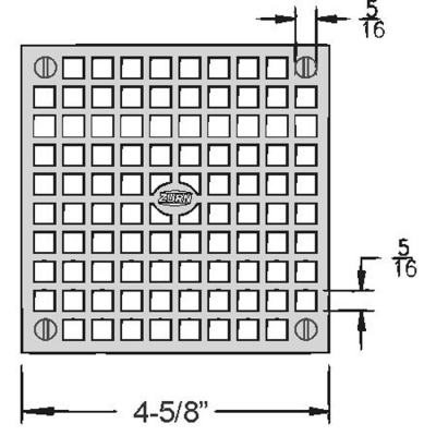 Zurn 5" Square Floor Drain Grate<BR>Nickel Brass