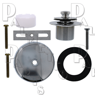 Push-Pull Tub Drain Trim Kit w/ One Hole Plate -Chrome