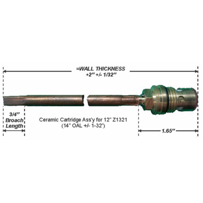 Ceramic Cartridge Ass'y for 12" Z1320/Z1321<BR>14" OAL