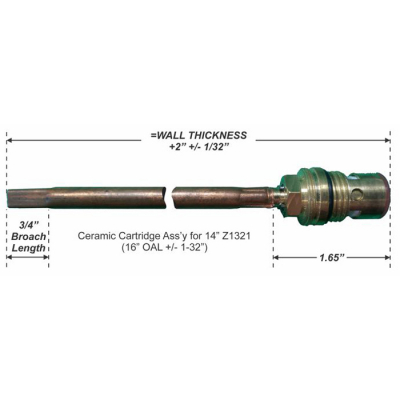 Ceramic Cartridge Ass'y for 14" Z1320/Z1321<BR>16" OAL