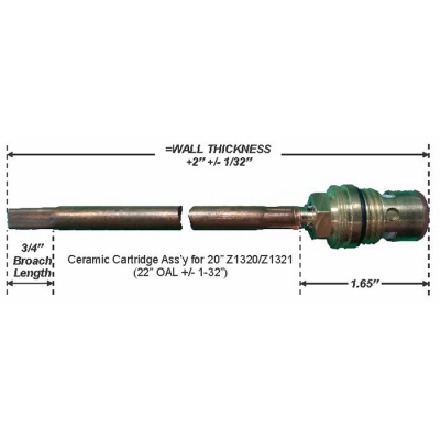 Ceramic Cartridge Ass'y for 20" Z1320/Z1321<BR>22" OAL