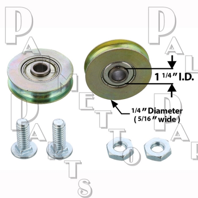 Roller Wheel 1-1/4" w/ Steel Bearings -Pair