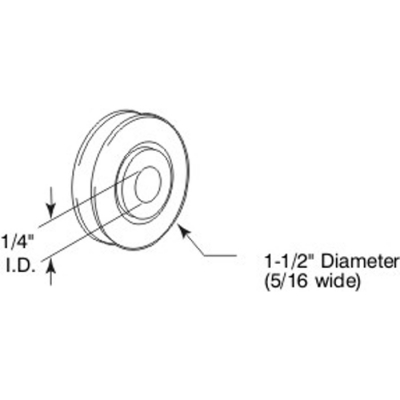 Roller Wheel 1-1/4" x 5/16" w/ Steel Bearings