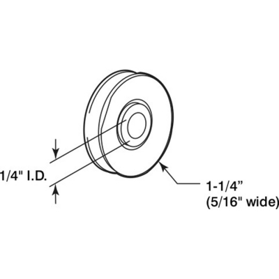 Roller Wheel 1-1/4" x 5/16" w/ SS Bearings