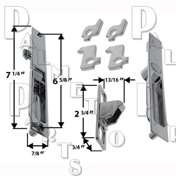 Sliding Door Handle/Lock Set -Chrome