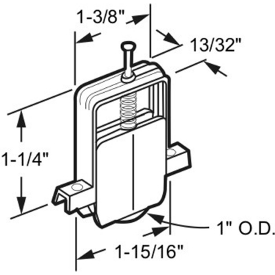 Spring Loaded Roller -1" Nylon Wheel