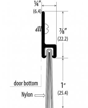 Brush Door Sweep 36&quot; AL